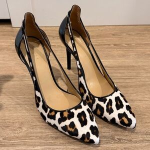 MK Leopard Faux Fur Pointed-Toe Stiletto Pumps